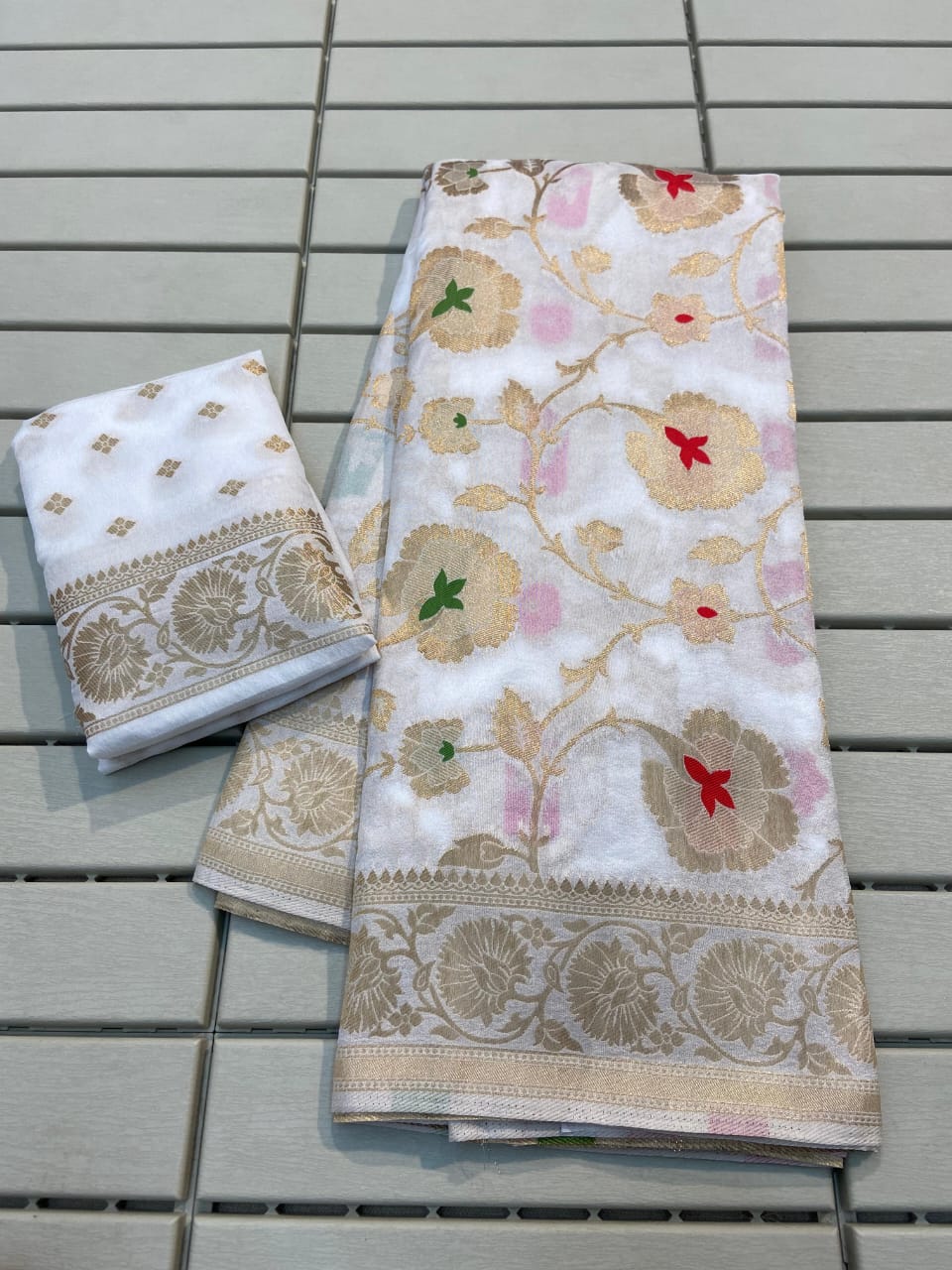 Banarasi Khadi Georgette Silk saree