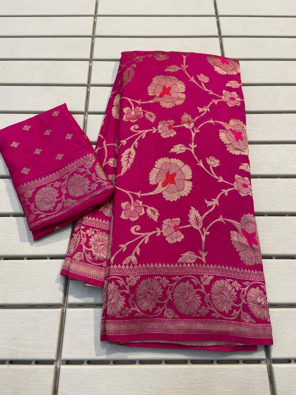 Banarasi Khadi Georgette Silk saree