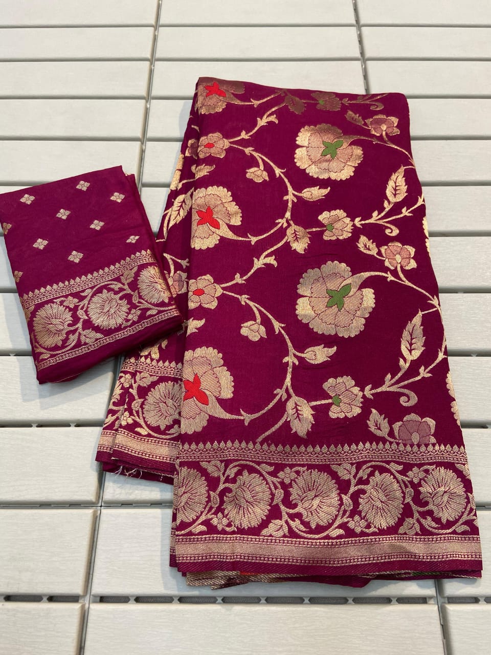 Banarasi Khadi Georgette Silk saree
