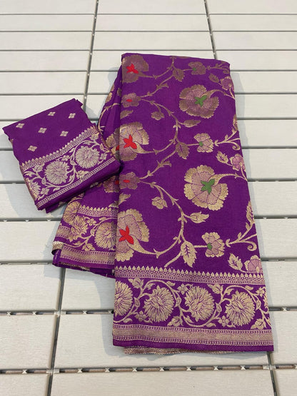 Banarasi Khadi Georgette Silk saree
