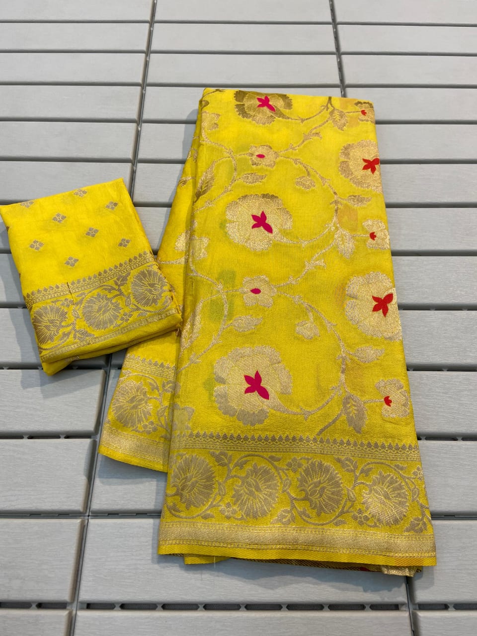 Banarasi Khadi Georgette Silk saree