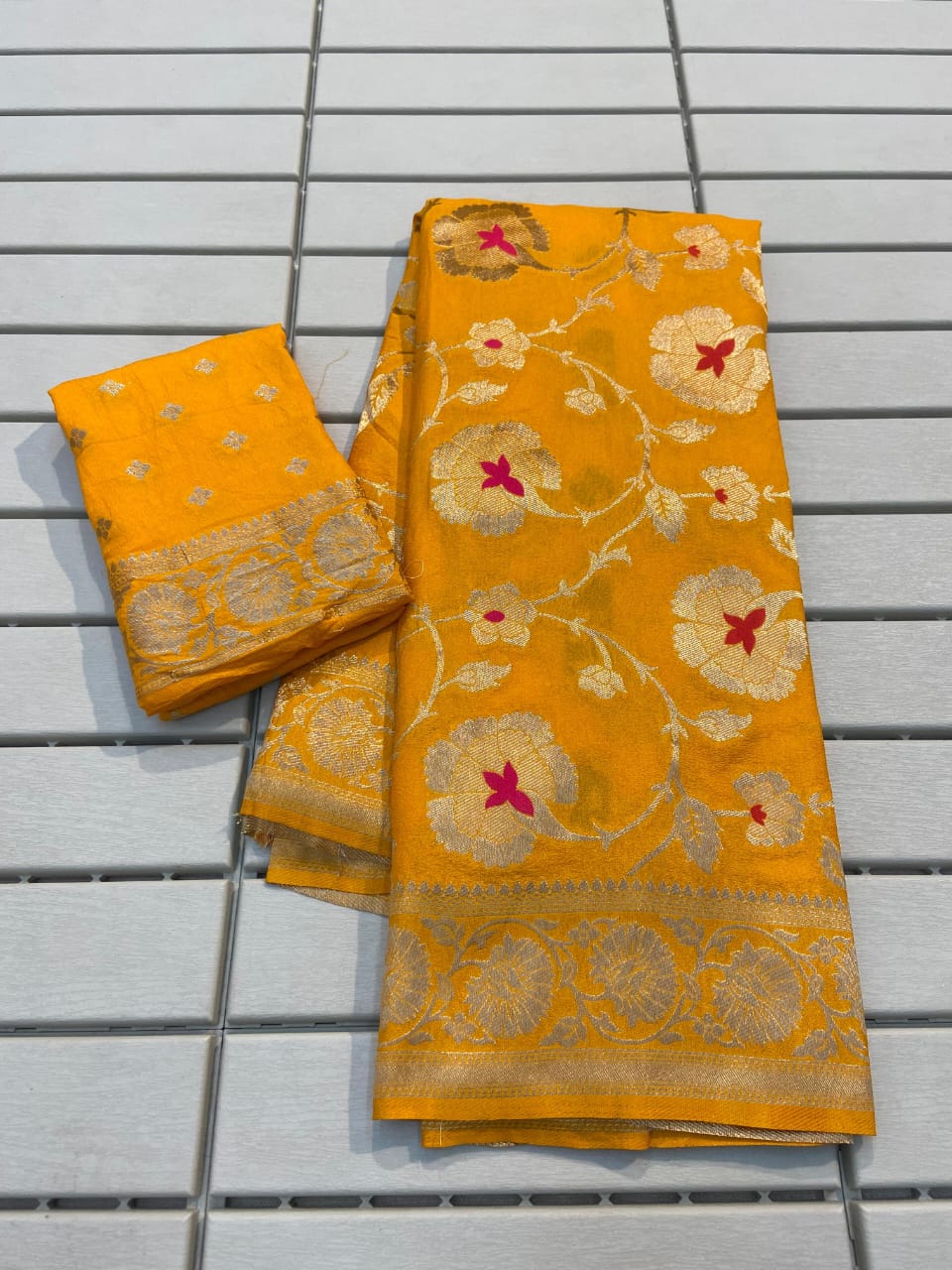 Banarasi Khadi Georgette Silk saree